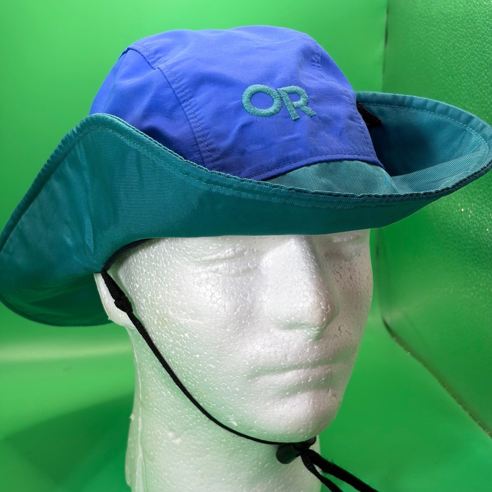 Outdoor Research Seattle Sombrero Adult M Blue/Teal Gore-Tex Rain Hat USA Made